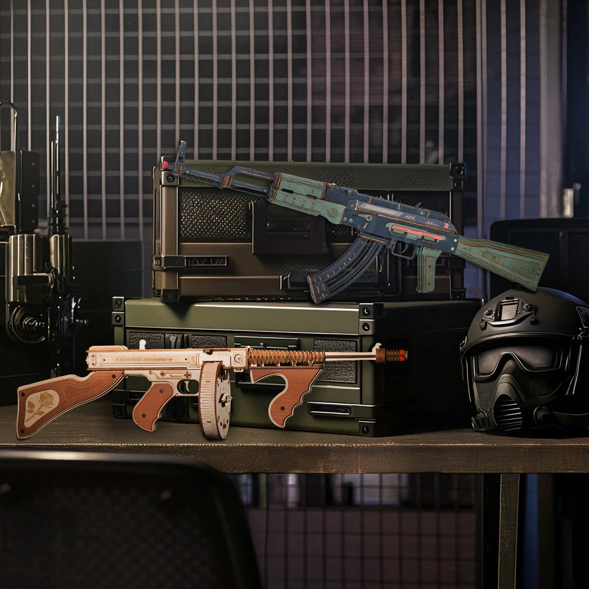 Robotime Rokr AK-47 gépfegyver 3D Fa Puzzle