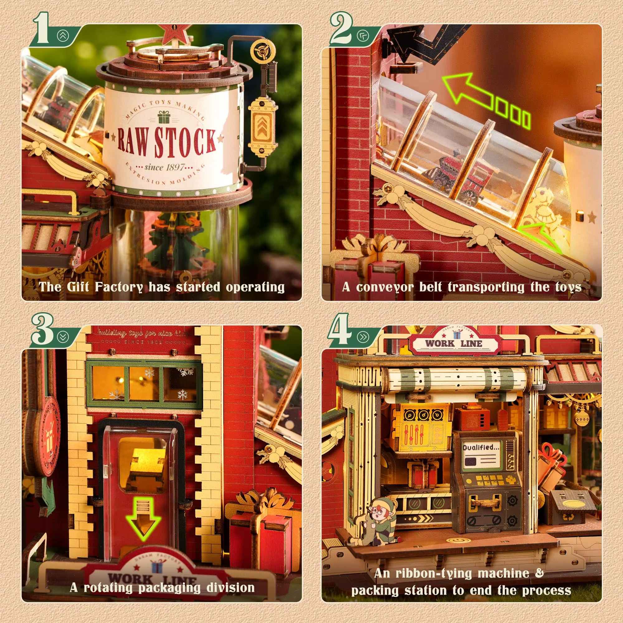 Robotime Rokr Ajándékgyár 3D Fa Puzzle