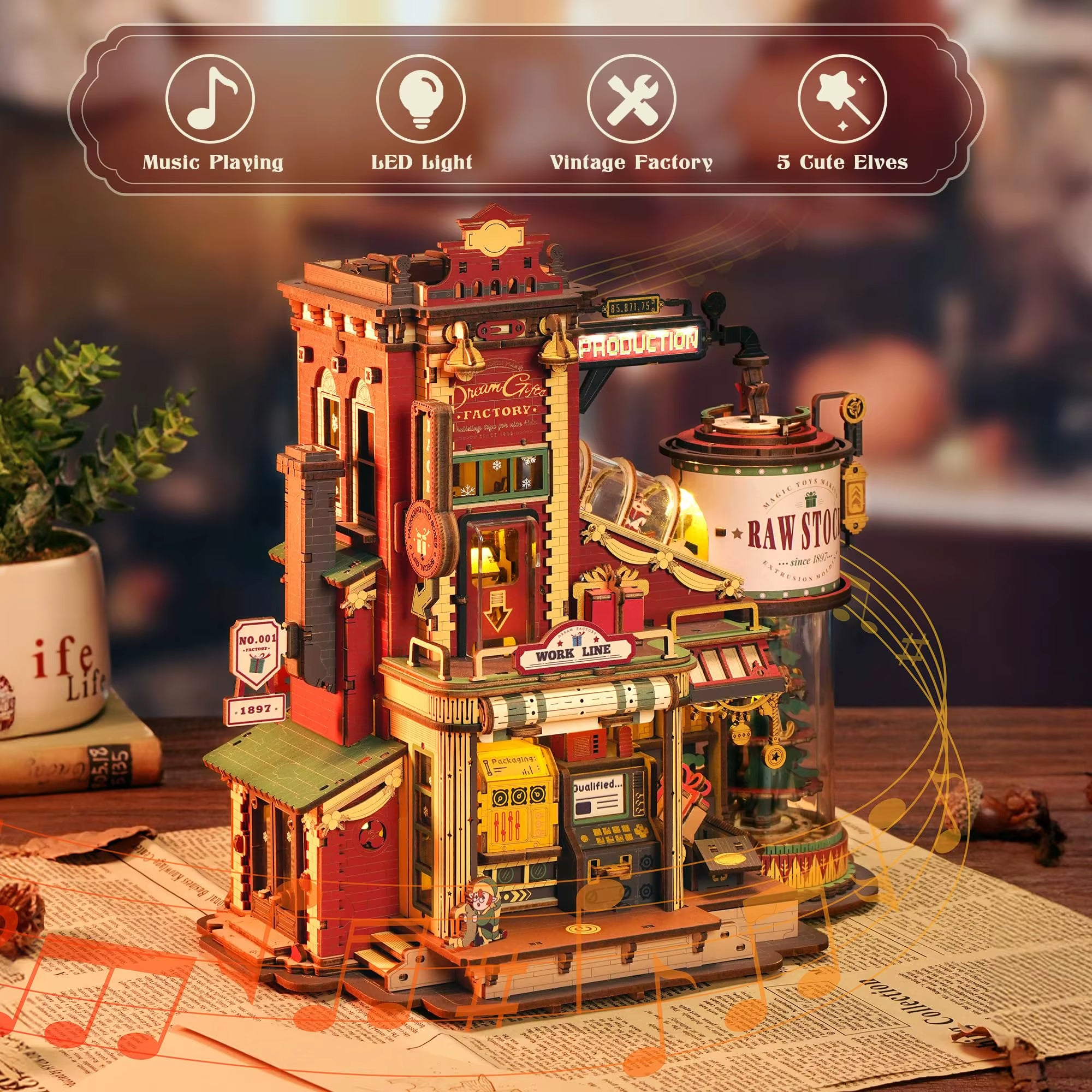 Robotime Rokr Ajándékgyár 3D Fa Puzzle