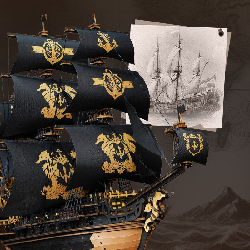 Robotime Rokr Barokk stílusú csatahajó 3D Puzzle