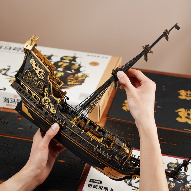 Robotime Rokr Barokk stílusú csatahajó 3D Puzzle