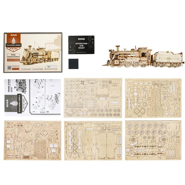 Robotime Rokr Gőzmozdony 3D Fa Puzzle